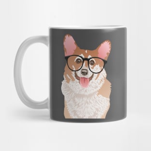 Happy Hipster Pembroke Welsh Corgi Mug